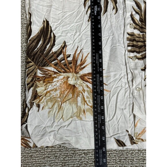 Cubavera Men's White Tropical Rayon Short Sleeve Button Down Shirt Size XL - Picture 7 of 7